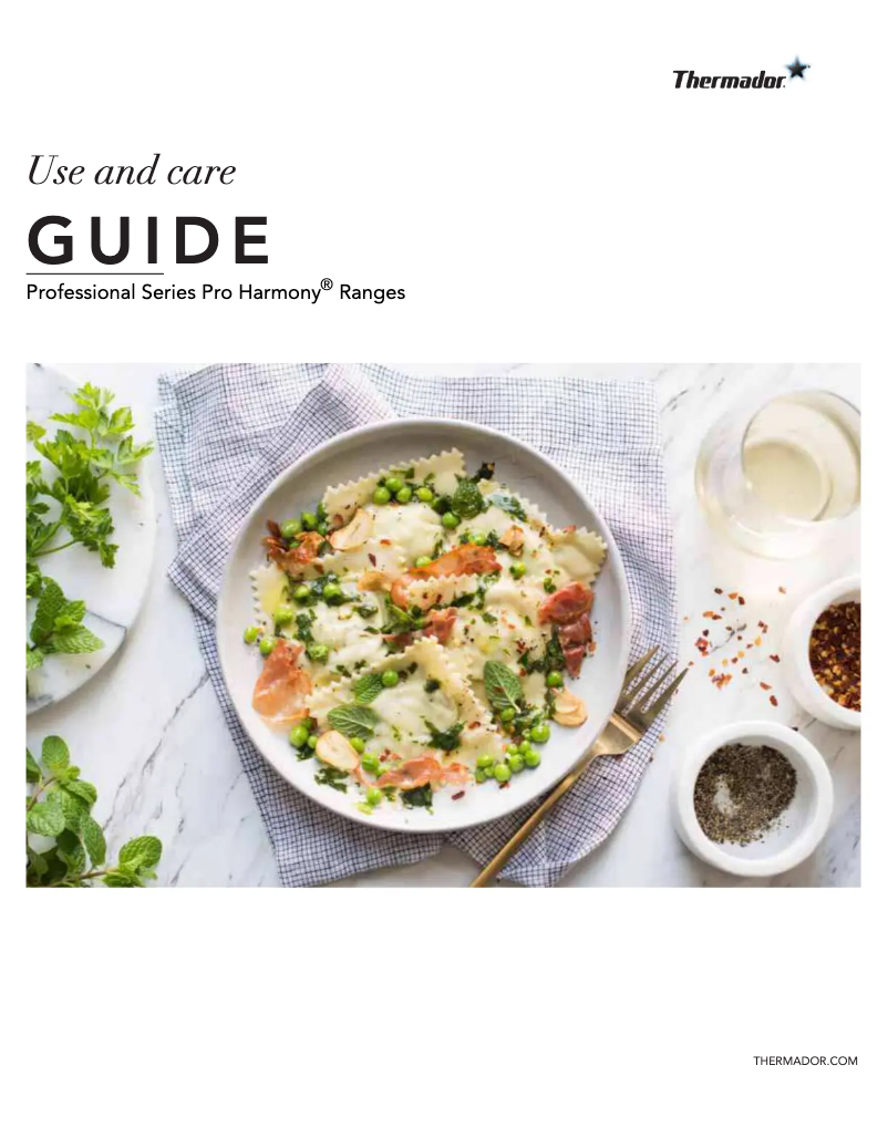 Page 1 de la notice Manuel d'utilisation et d'entretien Thermador PRD364WLHU
