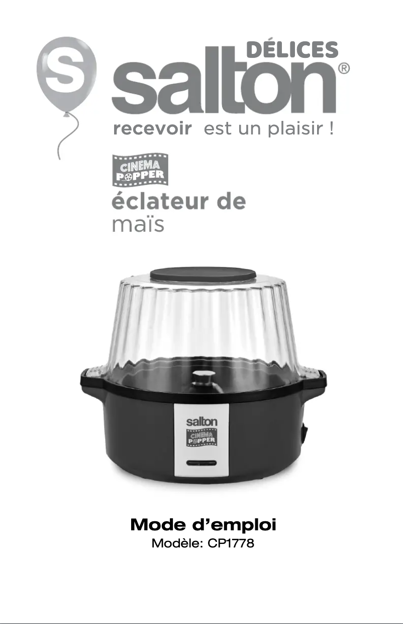 Page 1 de la notice Manuel utilisateur Salton CP1778