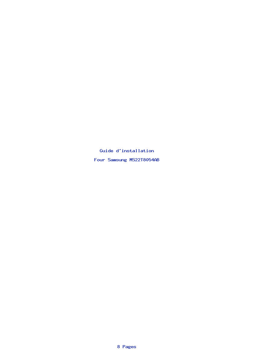 Page 1 de la notice Guide d'installation Samsung MS22T8054AB