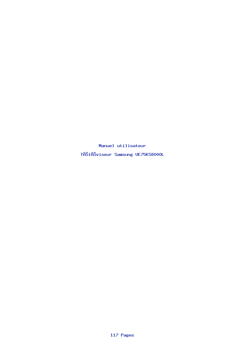 Page 1 de la notice Manuel utilisateur Samsung UE75KS8000L