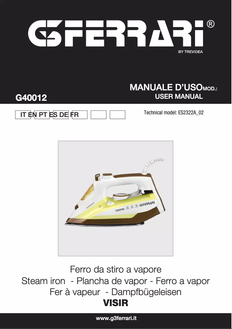 Página 1 del manual Manual de usuario G3 Ferrari Visir G40012