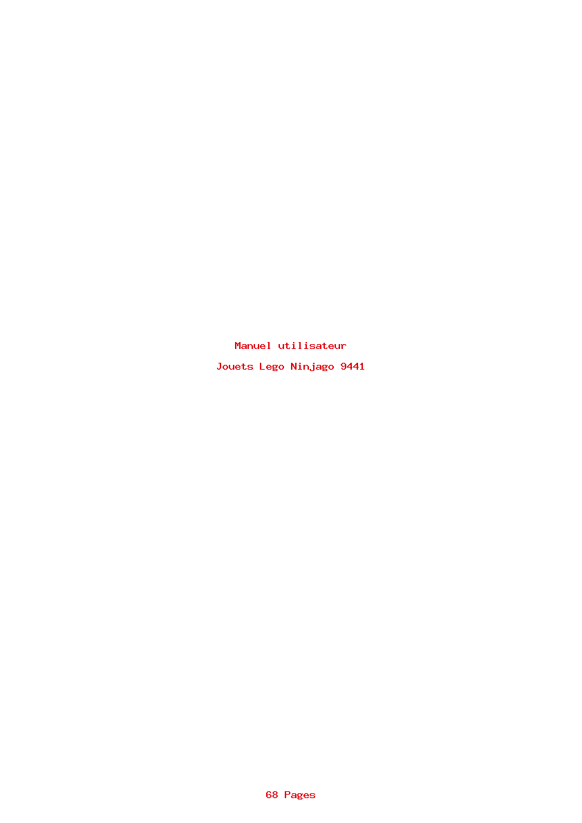 Page 1 de la notice Manuel utilisateur Lego Ninjago 9441