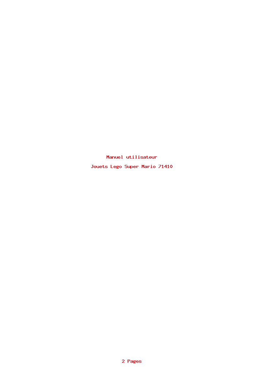 Page 1 de la notice Manuel utilisateur Lego Super Mario 71410