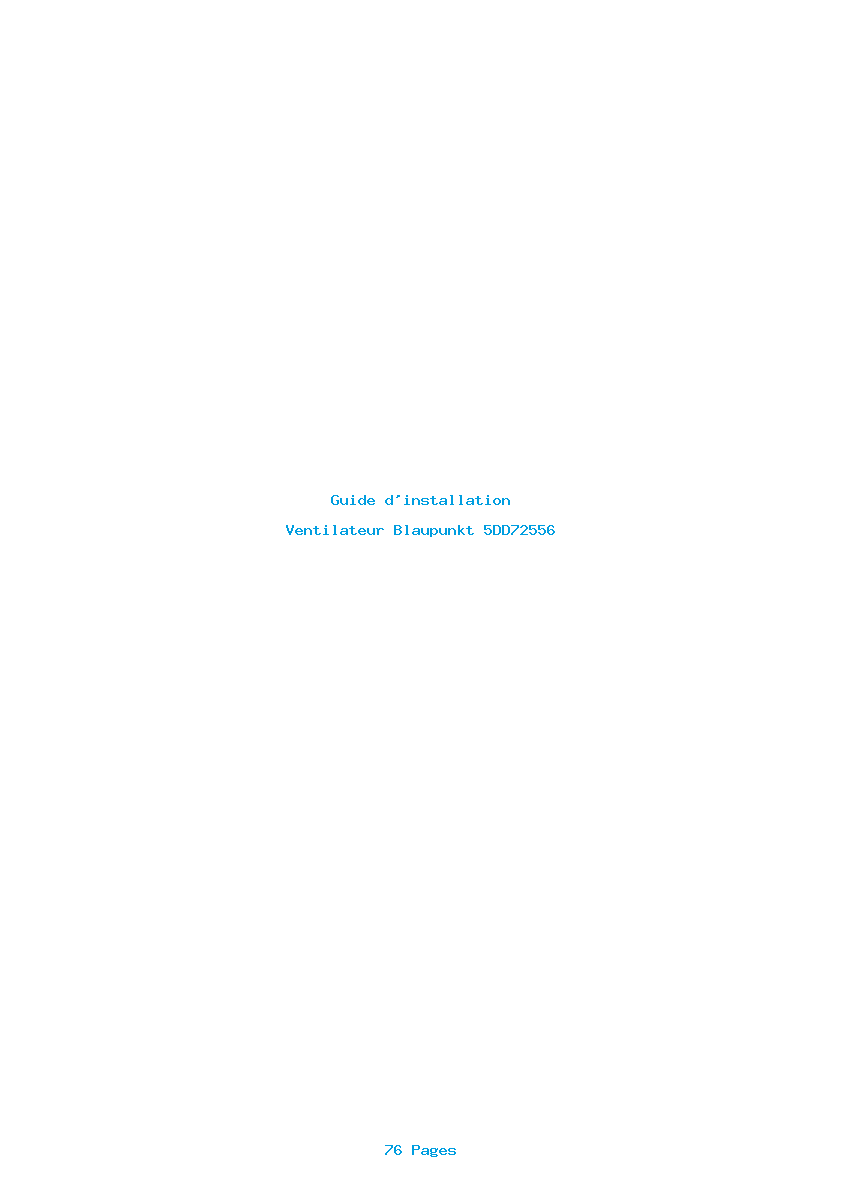 Page 1 de la notice Guide d'installation Blaupunkt 5DD72556