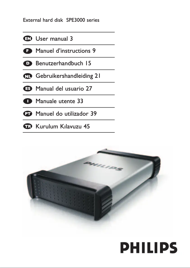 Page 1 of the manual Instruction Manual Philips SPE3020