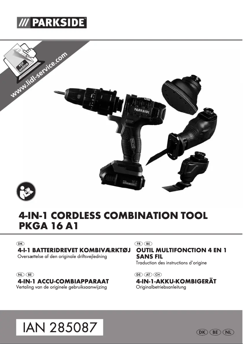 Page 1 de la notice Manuel utilisateur Parkside PKGA 16 A1