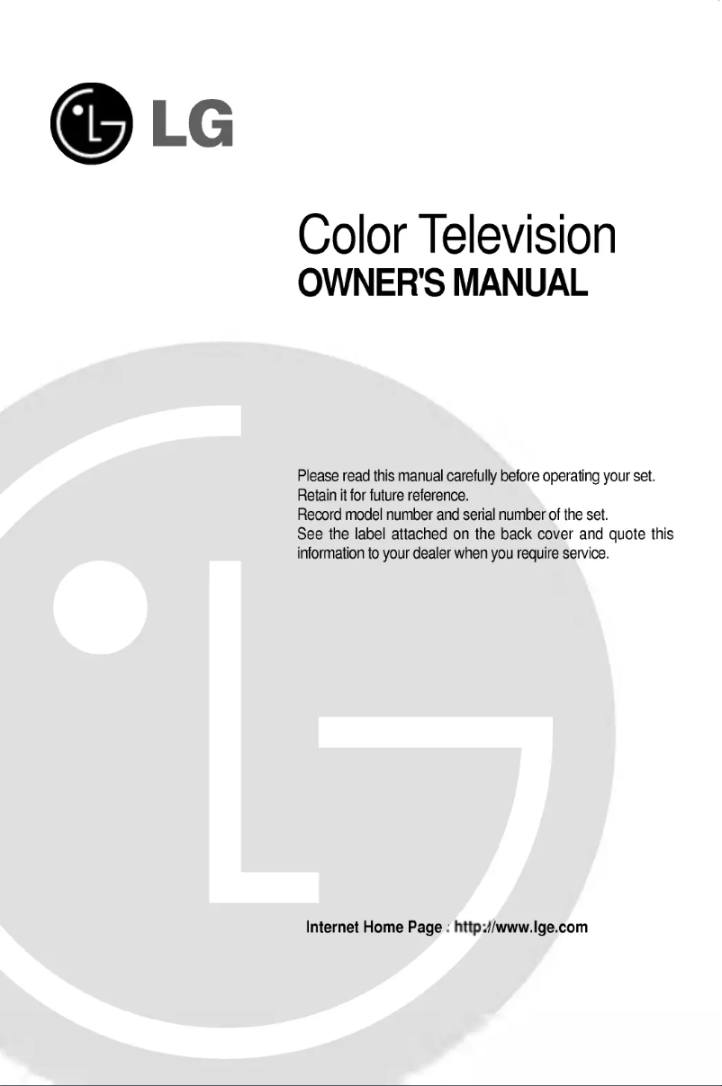 Page 1 de la notice Manuel utilisateur LG RP-29FE80F