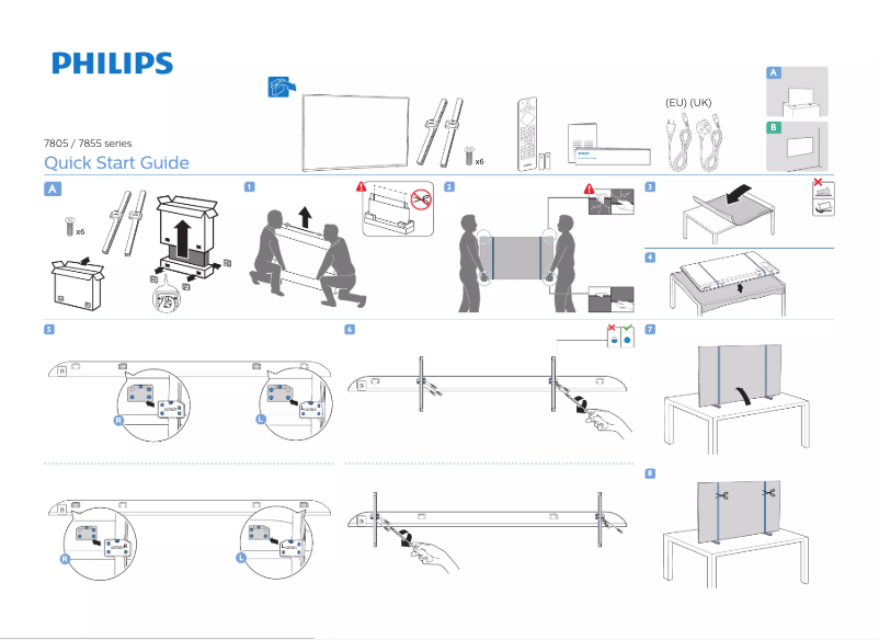 Page 1 of the manual Quick Start Guide Philips 75PUS7855