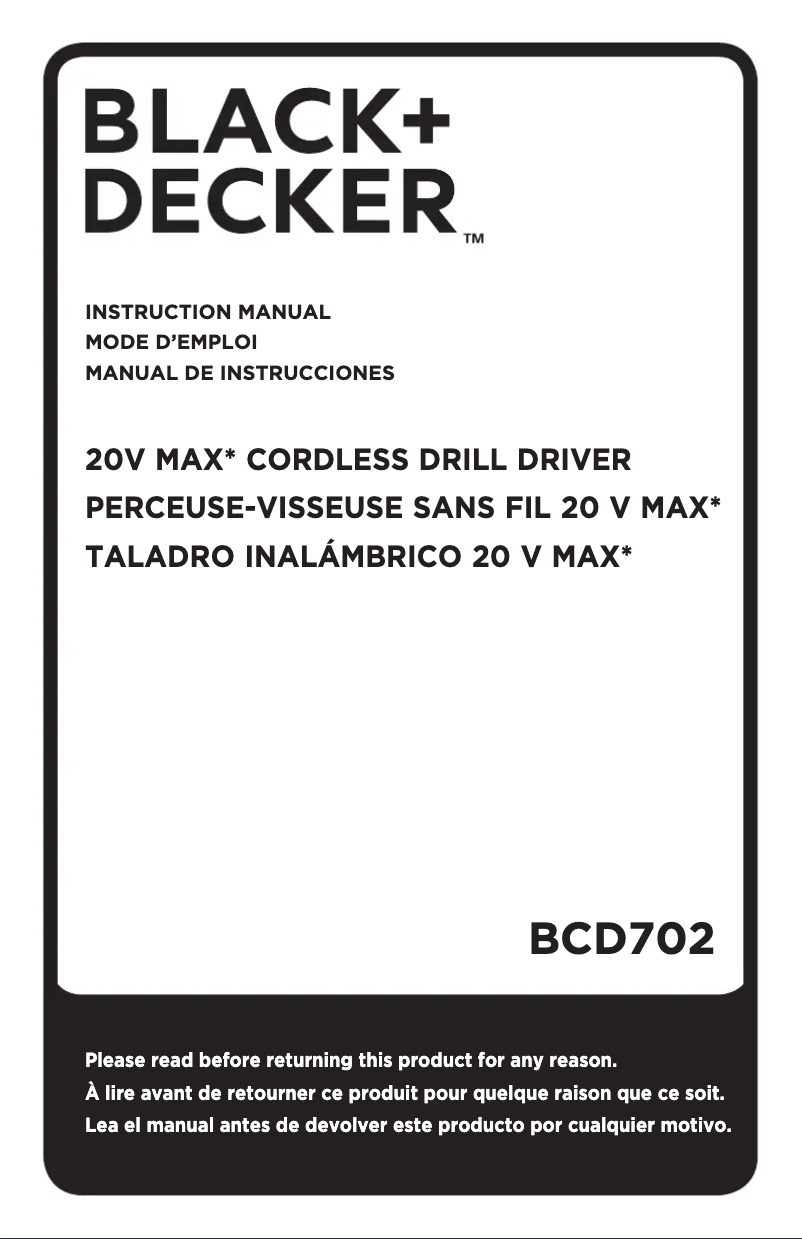 Página 1 del manual Manual de usuario Black & Decker BCD702