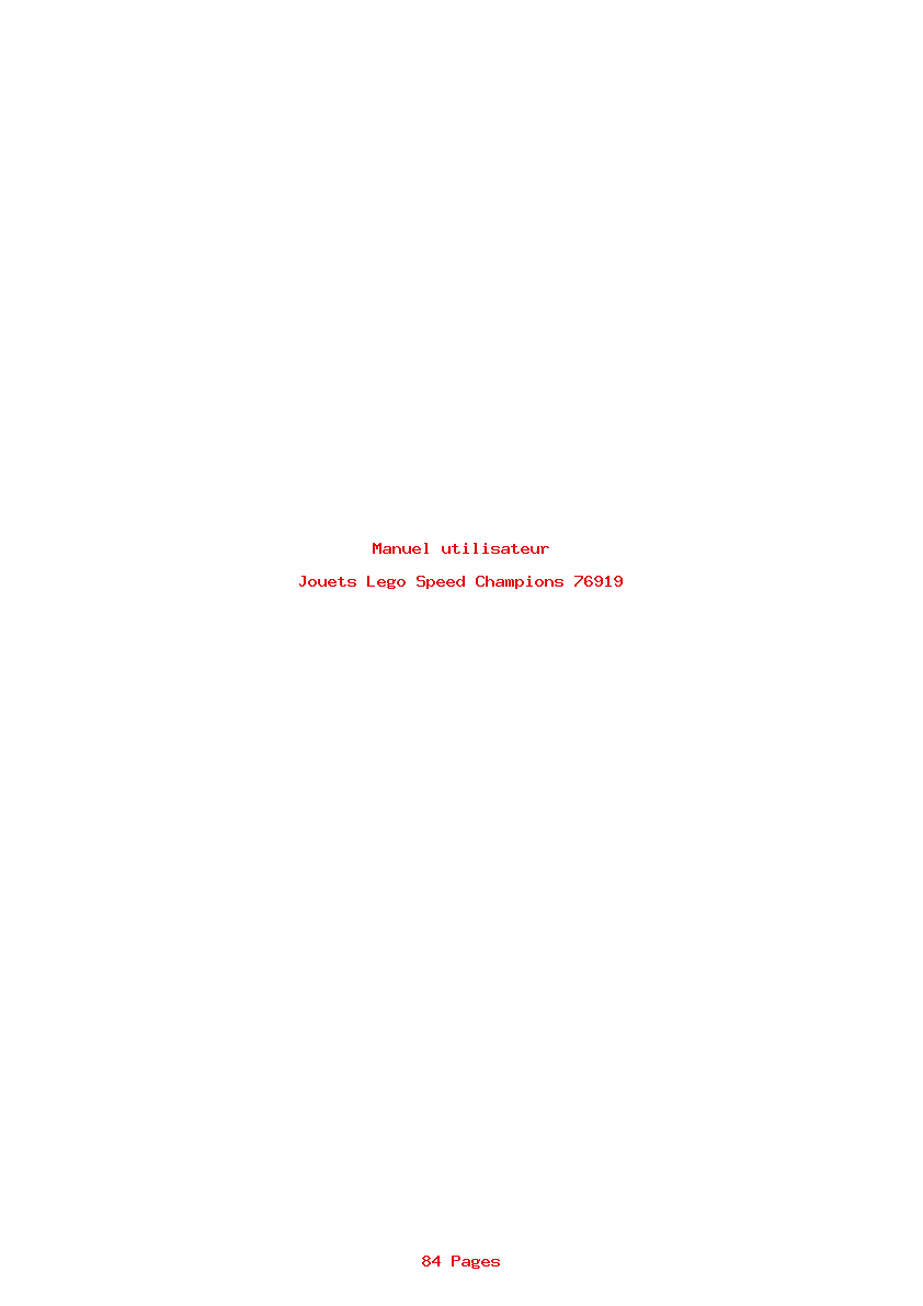 Page 1 de la notice Manuel utilisateur Lego Speed Champions 76919