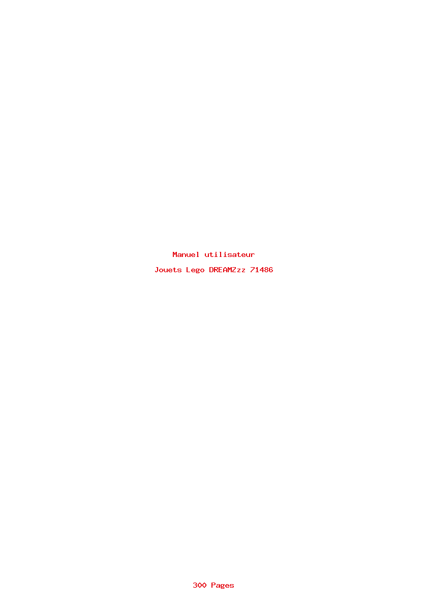 Page 1 de la notice Manuel utilisateur Lego DREAMZzz 71486
