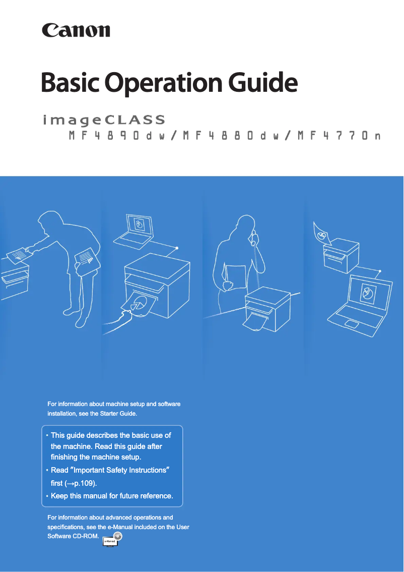 Page 1 de la notice Manuel utilisateur Canon imageClass MF4880dw