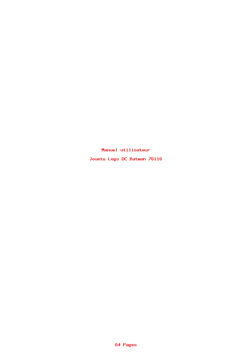 Page 1 de la notice Manuel utilisateur Lego DC Batman 76116
