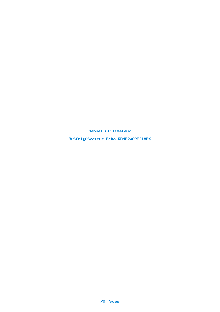 Page 1 de la notice Manuel utilisateur Beko RDNE20C0E21VPX
