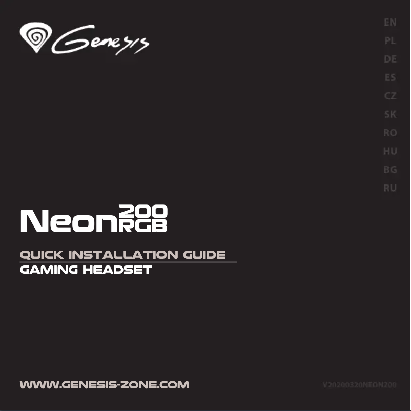 Page 1 de la notice Manuel utilisateur Genesis Neon 200 RGB