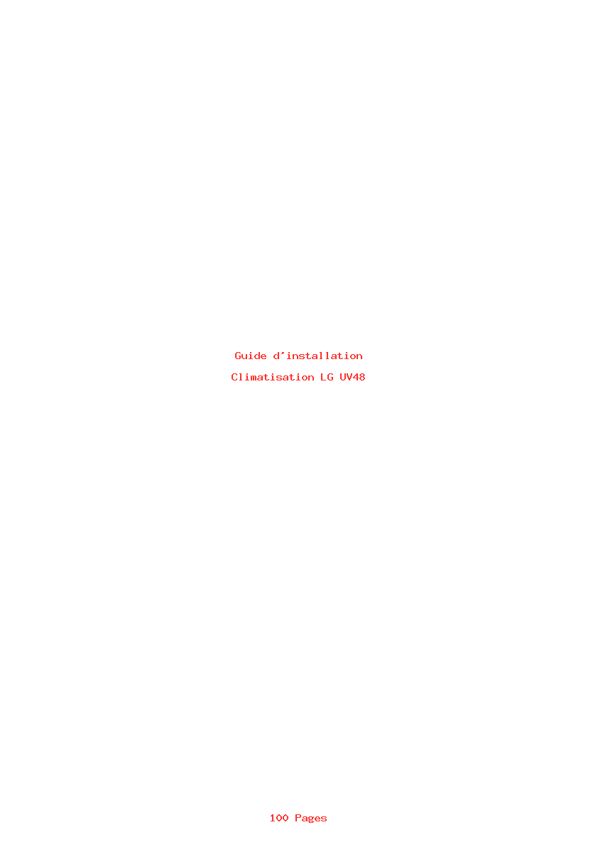 Page 1 de la notice Guide d'installation LG UV48