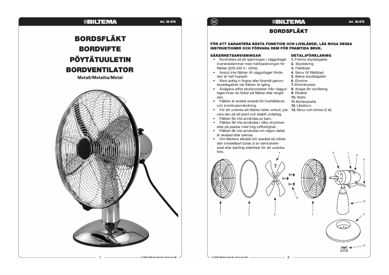 Page 1 de la notice Manuel utilisateur Biltema 35-976
