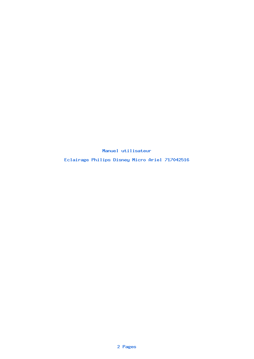 Page 1 de la notice Manuel utilisateur Philips Disney Micro Ariel 717042516