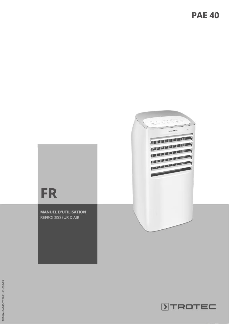 Page 1 de la notice Manuel utilisateur Trotec PAE 40