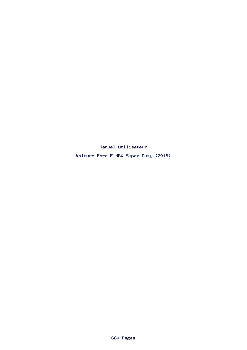 Page 1 de la notice Manuel utilisateur Ford F-450 Super Duty (2018)
