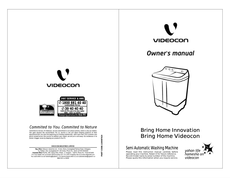 Página 1 del manual Manual de usuario Videocon VS70K11