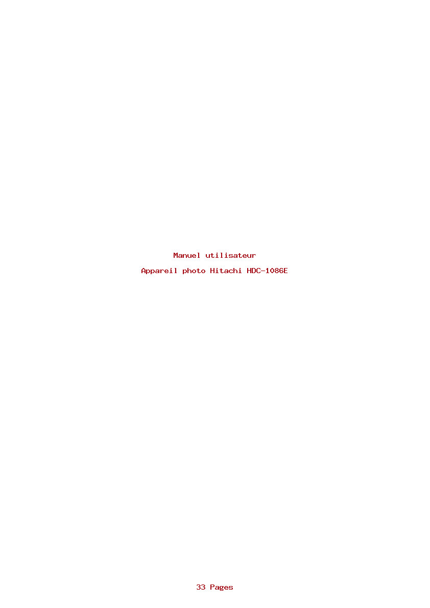 Page 1 de la notice Manuel utilisateur Hitachi HDC-1086E
