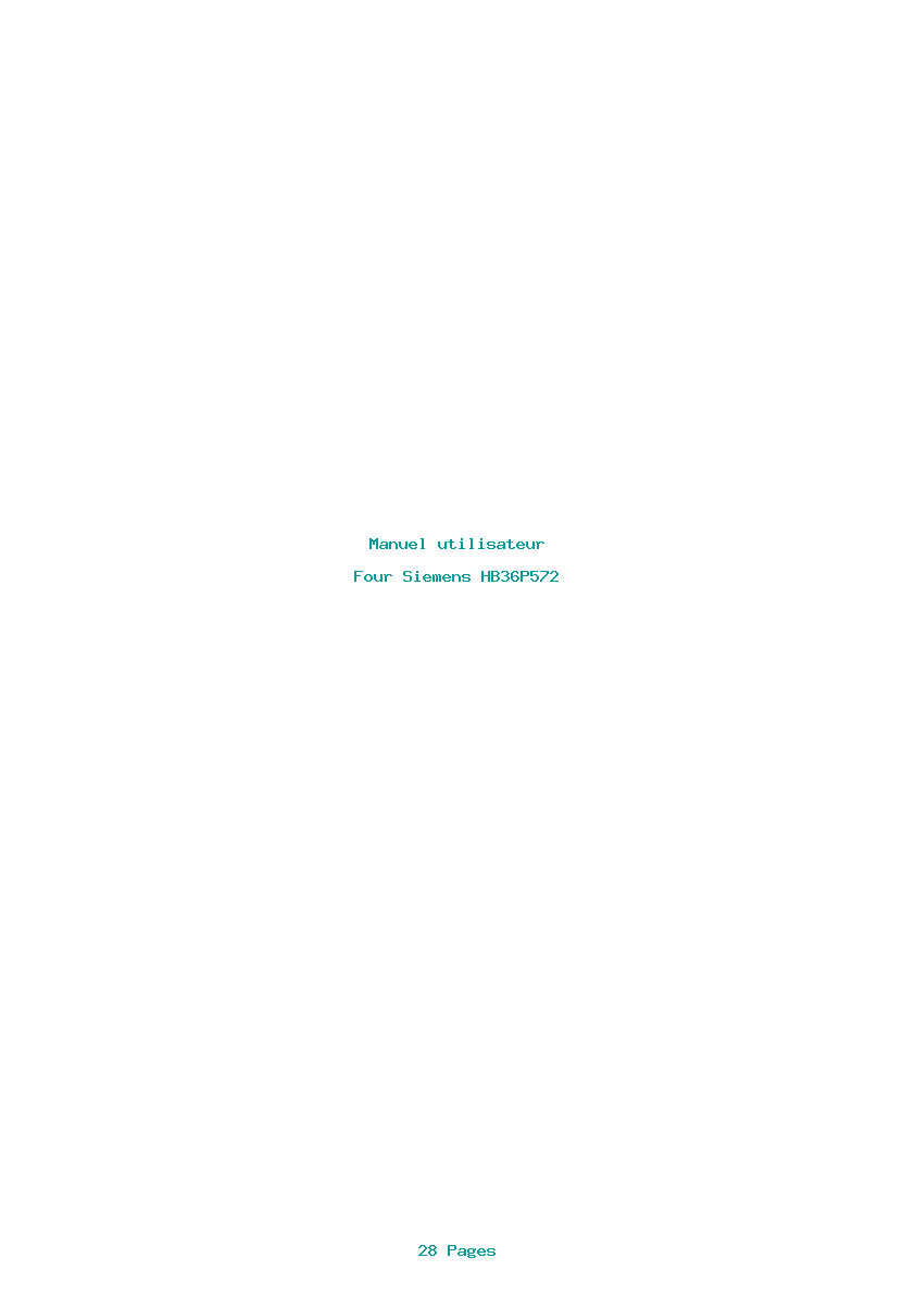 Page 1 de la notice Manuel utilisateur Siemens HB36P572
