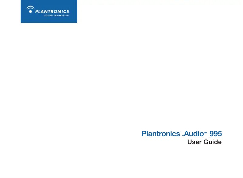 Page 1 de la notice Manuel utilisateur Plantronics .Audio 995 Wireless