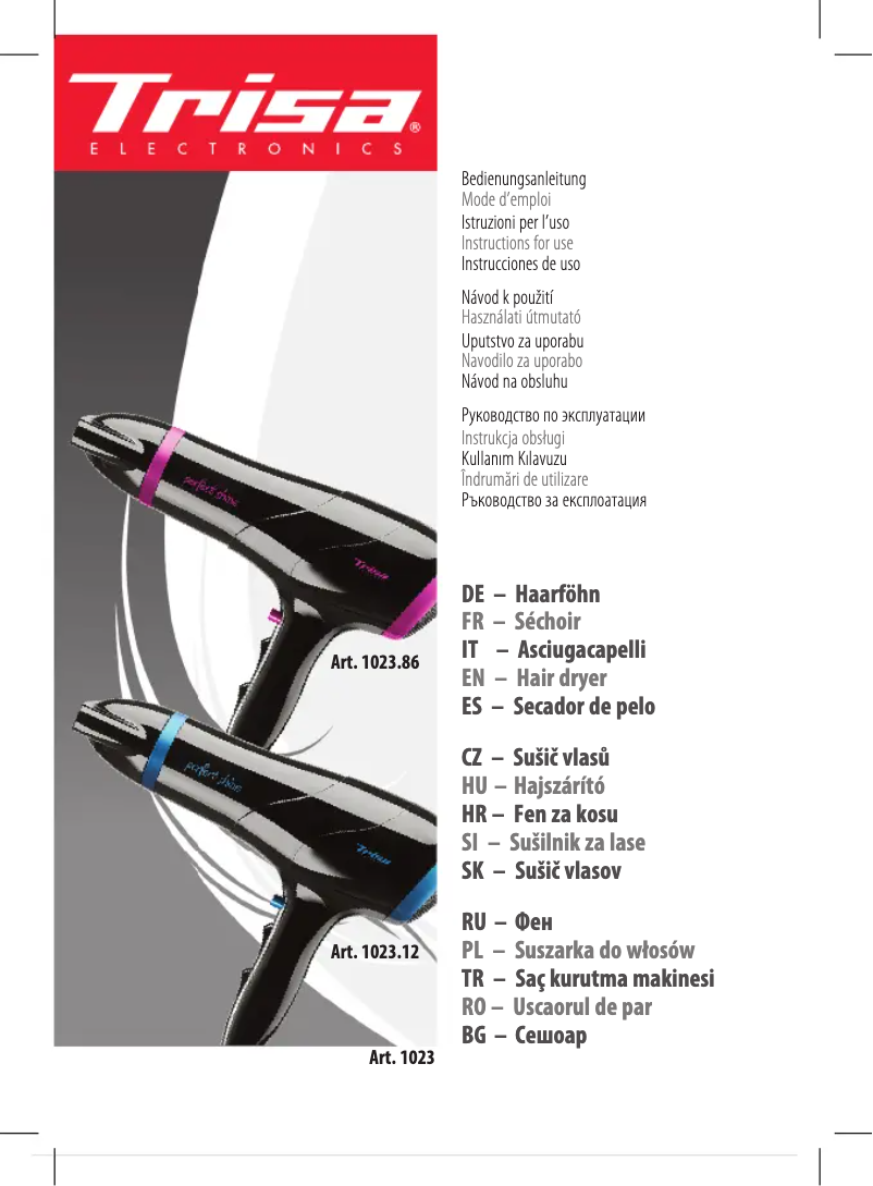 Page 1 de la notice Manuel utilisateur Trisa Perfect Shine