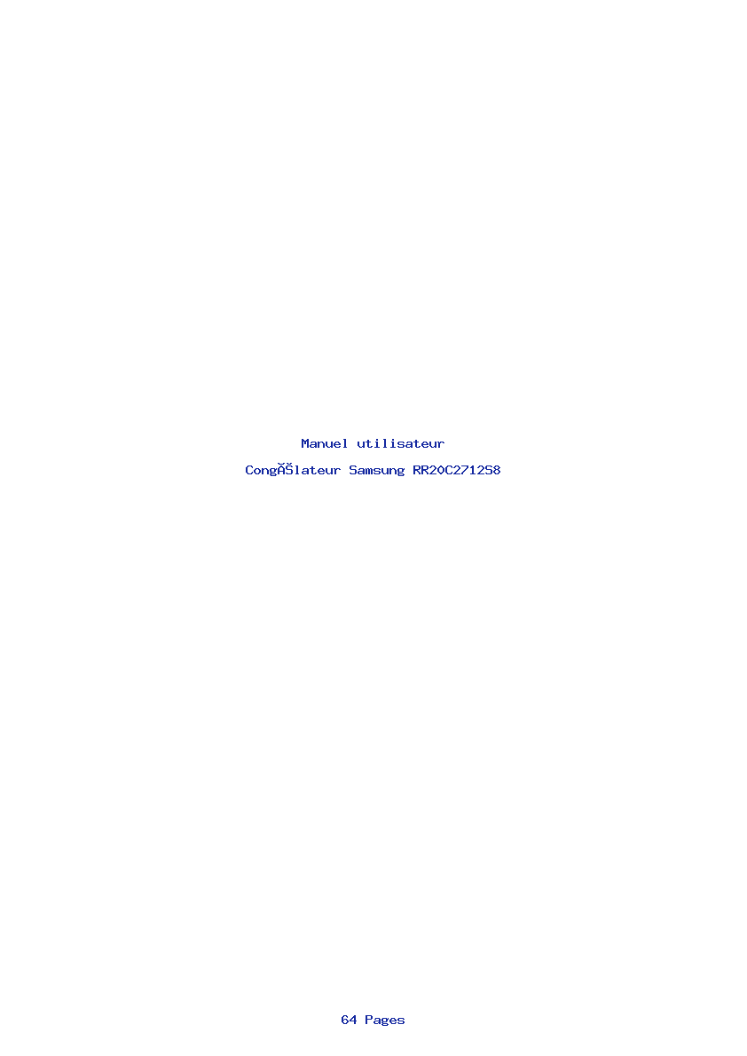 Page 1 de la notice Manuel utilisateur Samsung RR20C2712S8