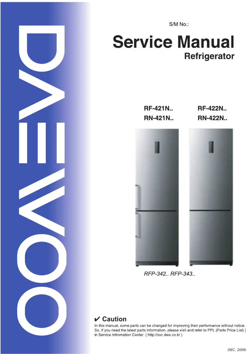 Page 1 de la notice Manuel utilisateur Daewoo RN-421NPT