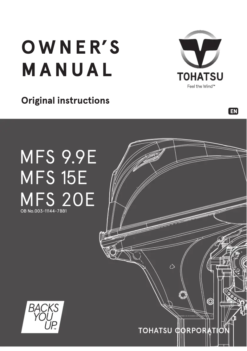 Page 1 of the manual User Manual Tohatsu MFS15E
