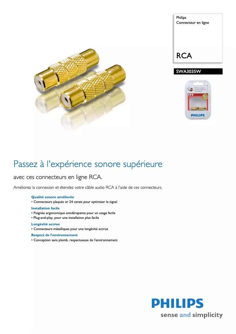 Image de la première page du manuel de l'appareil SWA3035W