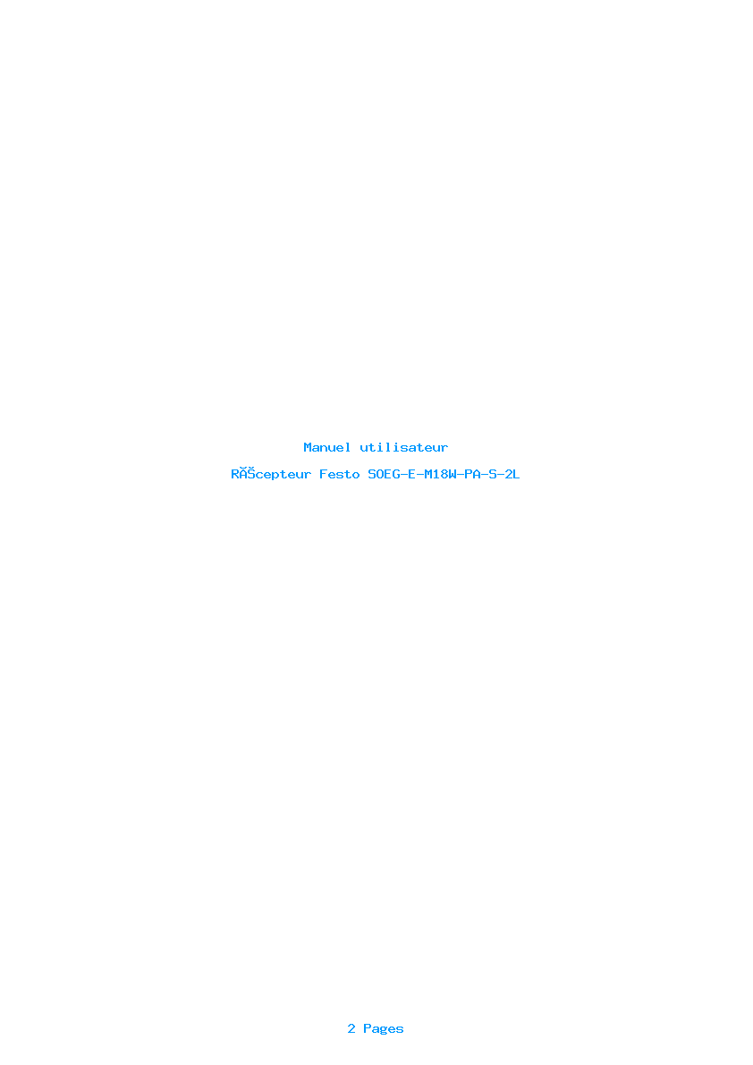 Page 1 de la notice Manuel utilisateur Festo SOEG-E-M18W-PA-S-2L