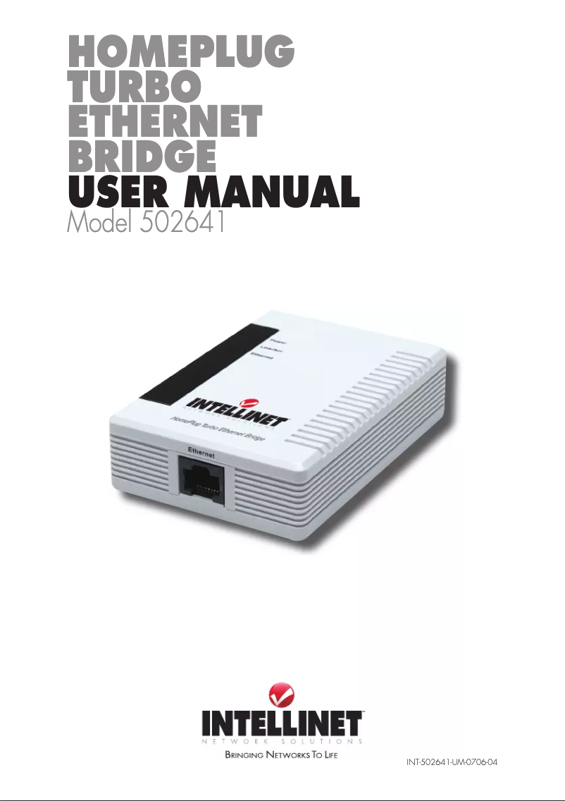 Page 1 de la notice Manuel utilisateur Intellinet PowerLine Turbo