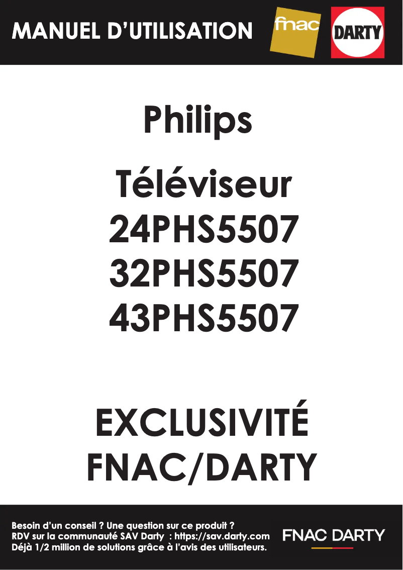 Page n°1 - Manuel utilisateur Philips 32PHS5507