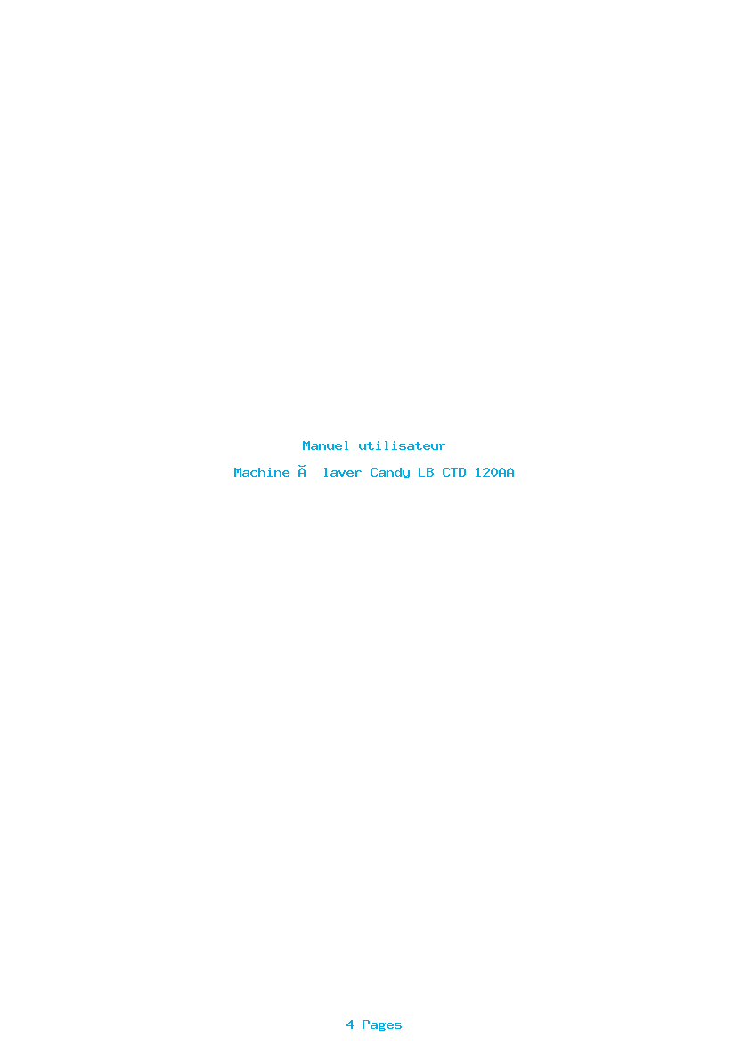 Page 1 de la notice Manuel utilisateur Candy LB CTD 120AA