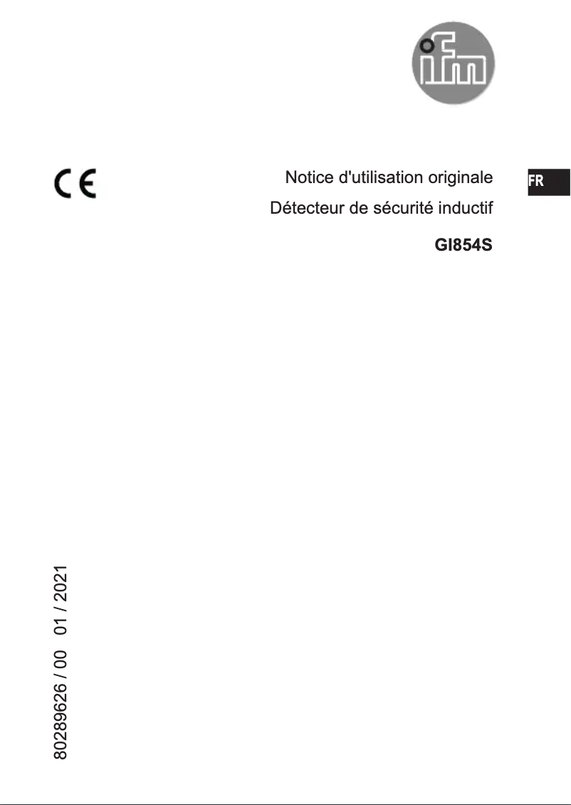 Page 1 de la notice Manuel utilisateur IFM GI854S