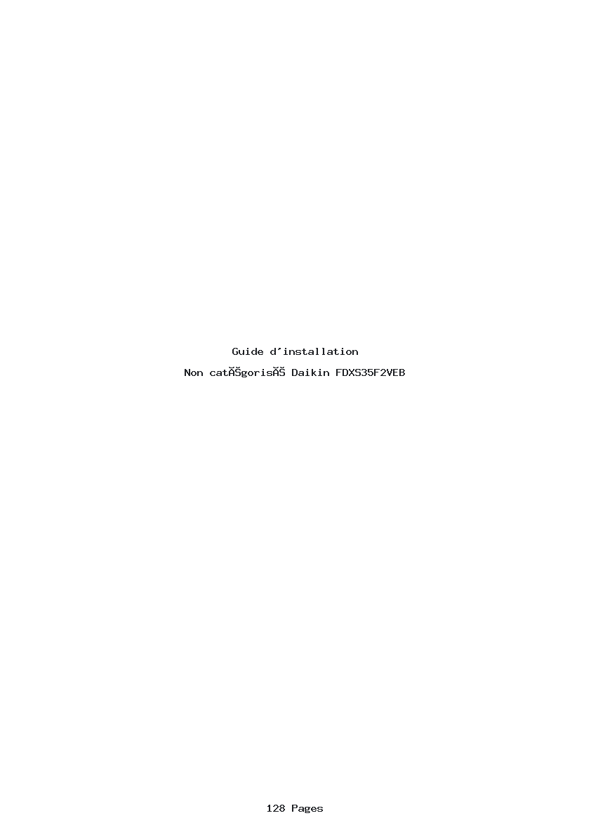 Page 1 de la notice Guide d'installation Daikin FDXS35F2VEB