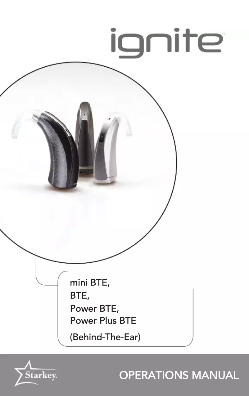 Page 1 de la notice Manuel utilisateur Starkey Ignite BTE