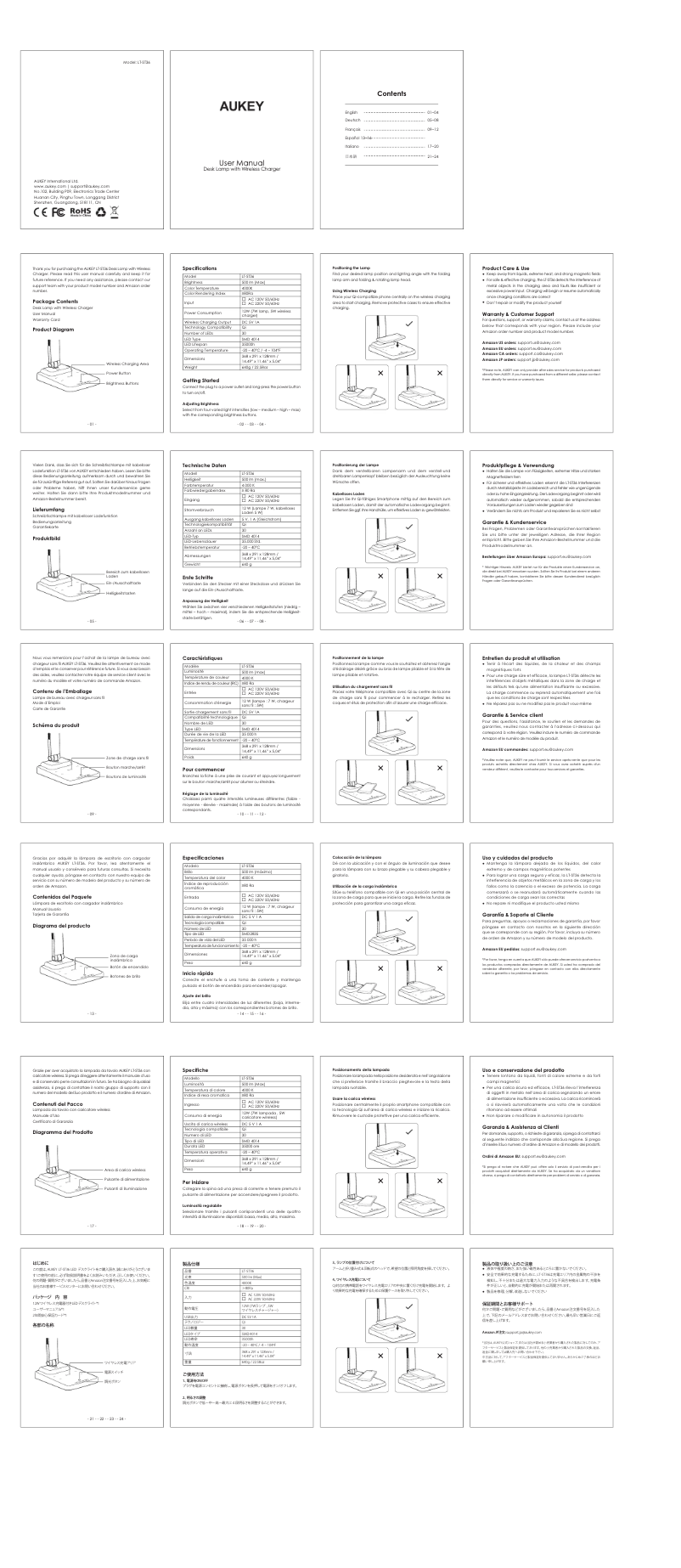 Página 1 del manual Manual de usuario Aukey LT-ST36