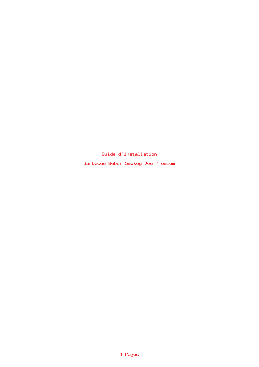 Page 1 de la notice Guide d'installation Weber Smokey Joe Premium