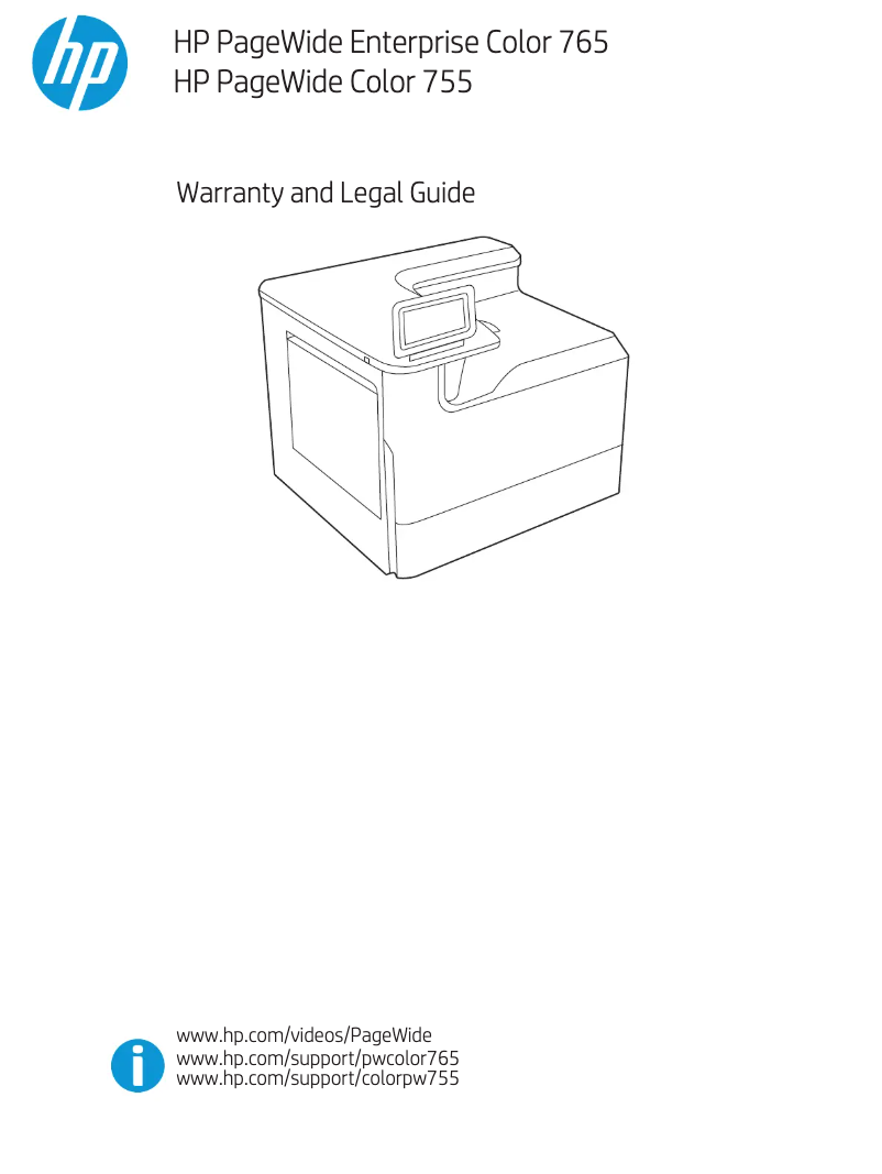 Página 1 del manual Información de garantía HP PageWide Color 755