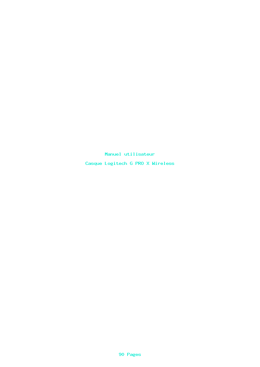 Page 1 de la notice Manuel utilisateur Logitech G PRO X Wireless