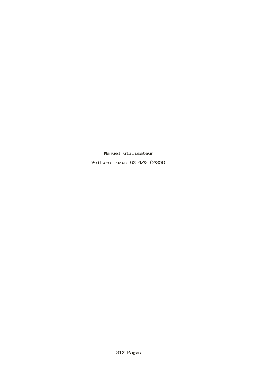 Page 1 de la notice Manuel utilisateur Lexus GX 470 (2009)