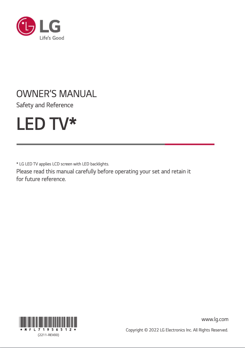 Page 1 of the manual User Manual LG 32LN661H