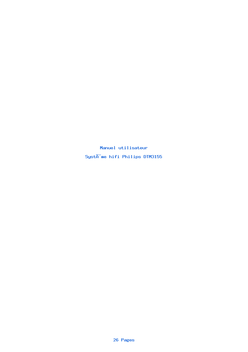 Page 1 de la notice Manuel utilisateur Philips DTM3155