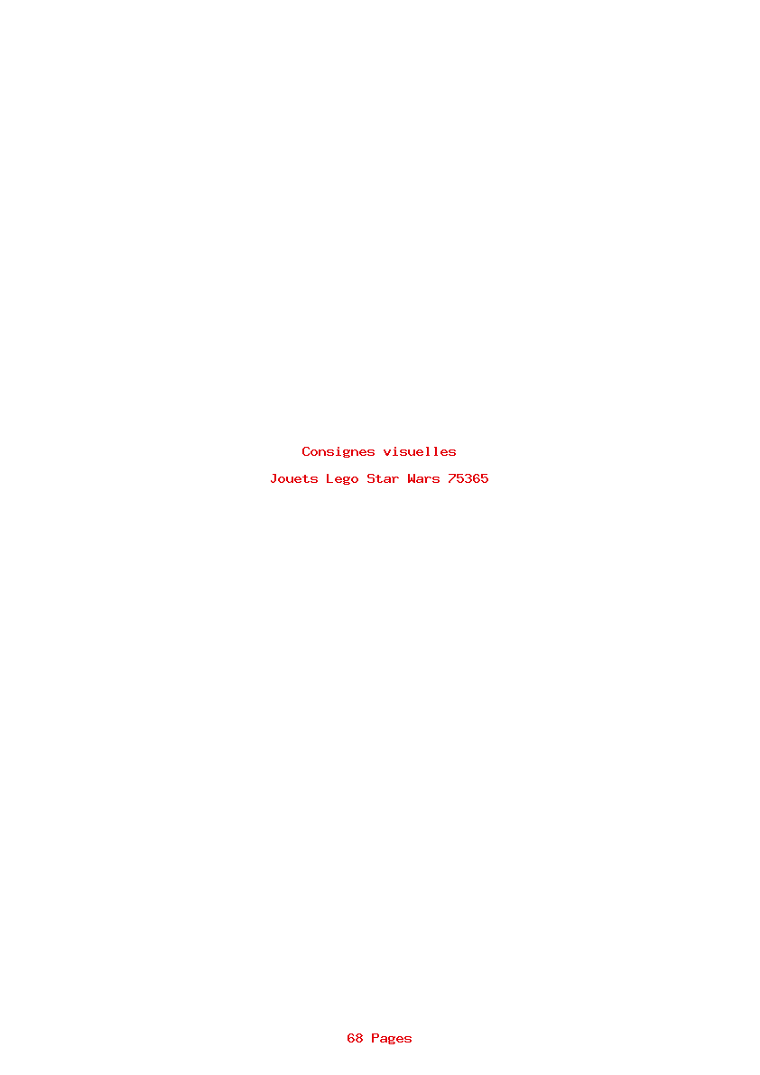 Page 1 de la notice Consignes visuelles Lego Star Wars 75365
