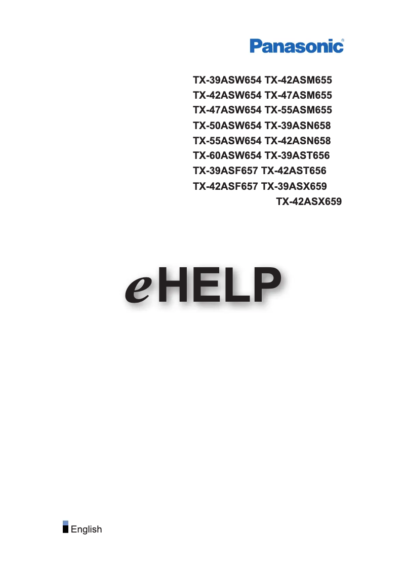 Page 1 of the manual User Manual Panasonic TX-60ASW654