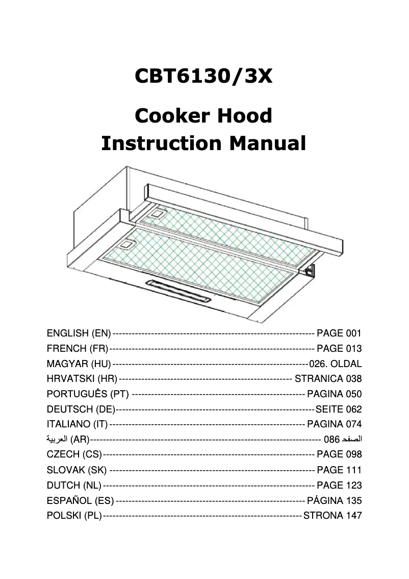 Page 1 of the manual User Manual Candy CBT 6130/3X